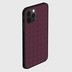 Чехол для iPhone 12 Pro Max Тёмный красный текстура, цвет: 3D-черный — фото 2