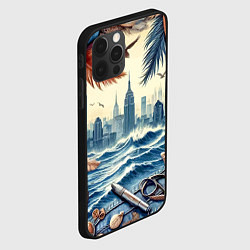 Чехол для iPhone 12 Pro Max Коллаж с видом Нью-Йорка - нейросеть, цвет: 3D-черный — фото 2