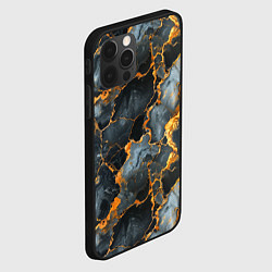 Чехол для iPhone 12 Pro Max Черный мрамор с золотом, цвет: 3D-черный — фото 2