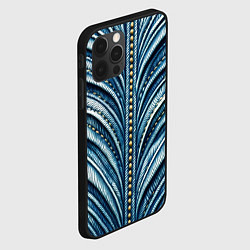Чехол для iPhone 12 Pro Max Вышивка линий на джинсах, цвет: 3D-черный — фото 2