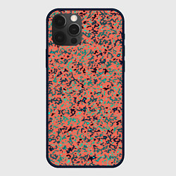 Чехол для iPhone 12 Pro Max Розово-бирюзовый абстрактный, цвет: 3D-черный