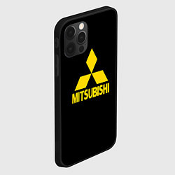 Чехол для iPhone 12 Pro Max Mitsubishi logo yelow, цвет: 3D-черный — фото 2