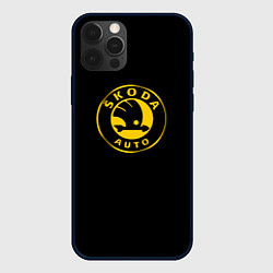 Чехол для iPhone 12 Pro Max Skoda yellow, цвет: 3D-черный