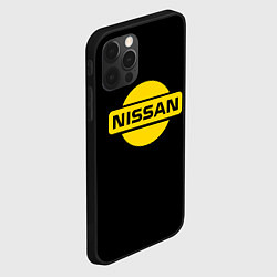 Чехол для iPhone 12 Pro Max Nissan yellow logo, цвет: 3D-черный — фото 2