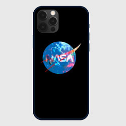 Чехол для iPhone 12 Pro Max NASA космическое лого, цвет: 3D-черный