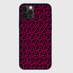 Чехол для iPhone 12 Pro Max Linkin park pink logo, цвет: 3D-черный