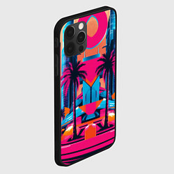 Чехол для iPhone 12 Pro Max Пальмы среди небоскребов, цвет: 3D-черный — фото 2