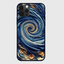 Чехол для iPhone 12 Pro Max Воронка из джинсы и пуговиц - нейросеть, цвет: 3D-черный