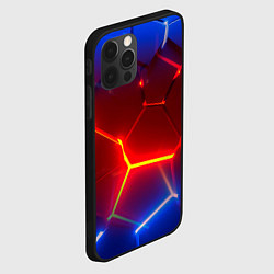 Чехол для iPhone 12 Pro Max Светящиеся лавой неоновые плиты в разломе, цвет: 3D-черный — фото 2