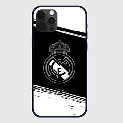 Чехол для iPhone 12 Pro Max Реал мадрид белое лого, цвет: 3D-черный