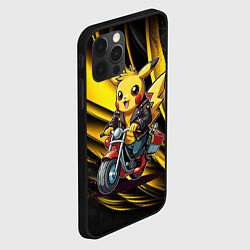 Чехол для iPhone 12 Pro Max Пикачу на красном мотоцикле, цвет: 3D-черный — фото 2