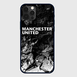 Чехол для iPhone 12 Pro Max Manchester United black graphite, цвет: 3D-черный