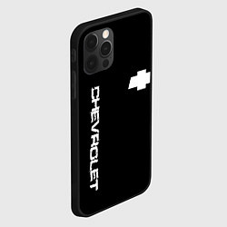 Чехол для iPhone 12 Pro Max Chevrolet white logo auto, цвет: 3D-черный — фото 2