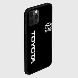 Чехол для iPhone 12 Pro Max Toyota logo white steel, цвет: 3D-черный — фото 2