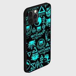 Чехол для iPhone 12 Pro Max Ведьмак неоновые логотипы, цвет: 3D-черный — фото 2