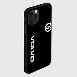 Чехол для iPhone 12 Pro Max Volvo white logo auto steel, цвет: 3D-черный — фото 2