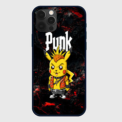 Чехол для iPhone 12 Pro Max Пикачу трушный панк, цвет: 3D-черный