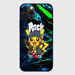 Чехол для iPhone 12 Pro Max Радостный Пикачу рок звезда, цвет: 3D-черный
