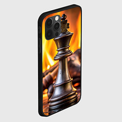 Чехол для iPhone 12 Pro Max Шахматы - король на фоне огня, цвет: 3D-черный — фото 2
