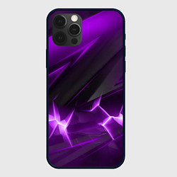 Чехол iPhone 12 Pro Max Фиолетовая объемная абстракция