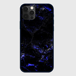 Чехол для iPhone 12 Pro Max Потертая синяя текстура, цвет: 3D-черный