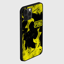 Чехол для iPhone 12 Pro Max PUBG жёлтый огонь, цвет: 3D-черный — фото 2