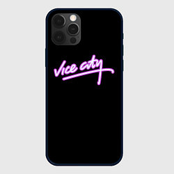 Чехол для iPhone 12 Pro Max Vice city logo neon, цвет: 3D-черный