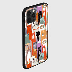 Чехол для iPhone 12 Pro Max Мультяшные коты мемы, цвет: 3D-черный — фото 2