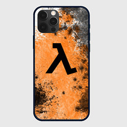 Чехол для iPhone 12 Pro Max Half life оранжевые краски, цвет: 3D-черный