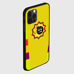 Чехол для iPhone 12 Pro Max Serious Sam logo - yellow geometry, цвет: 3D-черный — фото 2