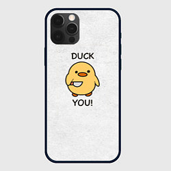 Чехол для iPhone 12 Pro Max Уточка с ножом duck you meme, цвет: 3D-черный