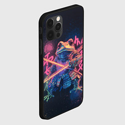 Чехол для iPhone 12 Pro Max Самурай жаба - неоновое граффити крупно, цвет: 3D-черный — фото 2