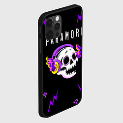 Чехол для iPhone 12 Pro Max Paramore неоновый череп, цвет: 3D-черный — фото 2