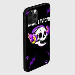 Чехол для iPhone 12 Pro Max Avril Lavigne неоновый череп, цвет: 3D-черный — фото 2