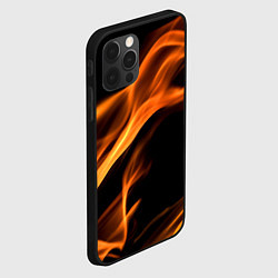 Чехол для iPhone 12 Pro Max Языки пламени текстура, цвет: 3D-черный — фото 2