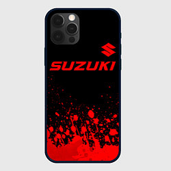 Чехол для iPhone 12 Pro Max Suzuki - red gradient посередине, цвет: 3D-черный
