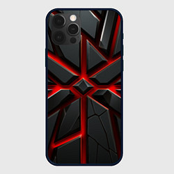Чехол для iPhone 12 Pro Max Черные геометрические объемные фигуры, цвет: 3D-черный