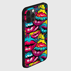 Чехол для iPhone 12 Pro Max Граффити губы женские с блеском, цвет: 3D-черный — фото 2