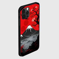 Чехол для iPhone 12 Pro Max Япония сакура и горы, цвет: 3D-черный — фото 2