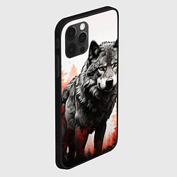 Чехол для iPhone 12 Pro Max Одинокий волк среди леса, цвет: 3D-черный — фото 2