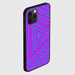 Чехол для iPhone 12 Pro Max Неонового цвета геометрический асимметричный узор, цвет: 3D-черный — фото 2