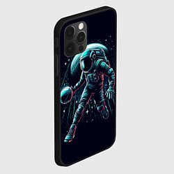 Чехол для iPhone 12 Pro Max Космонавт играет в баскетбол, цвет: 3D-черный — фото 2