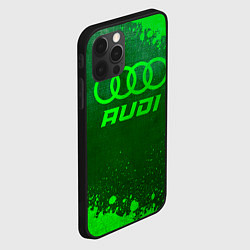 Чехол для iPhone 12 Pro Max Audi - green gradient, цвет: 3D-черный — фото 2