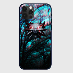 Чехол iPhone 12 Pro Max The Witcher logo night