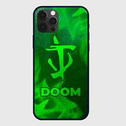 Чехол для iPhone 12 Pro Max Doom - green gradient, цвет: 3D-черный