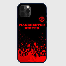 Чехол для iPhone 12 Pro Max Manchester United - red gradient посередине, цвет: 3D-черный