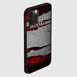 Чехол для iPhone 12 Pro Max Warhammer space marine 2 лого, цвет: 3D-черный — фото 2