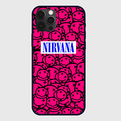 Чехол iPhone 12 Pro Max Nirvana pink logo