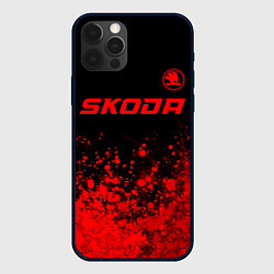 Чехол для iPhone 12 Pro Max Skoda - red gradient посередине, цвет: 3D-черный
