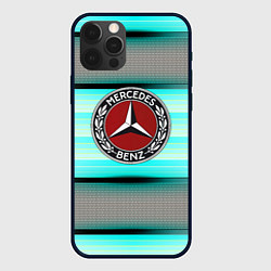 Чехол для iPhone 12 Pro Max Mercedes benz текстура карбон, цвет: 3D-черный